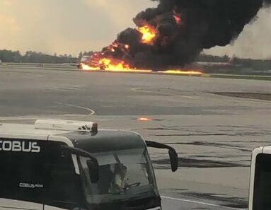 BREAKING NEWS: Aeroflot aircraft on fire after emergency landing at Moscow SVO airport