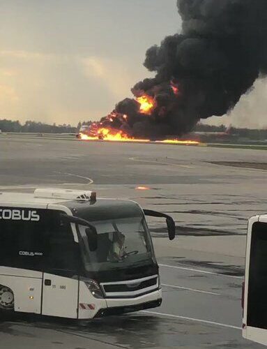 BREAKING NEWS: Aeroflot aircraft on fire after emergency landing at Moscow SVO airport