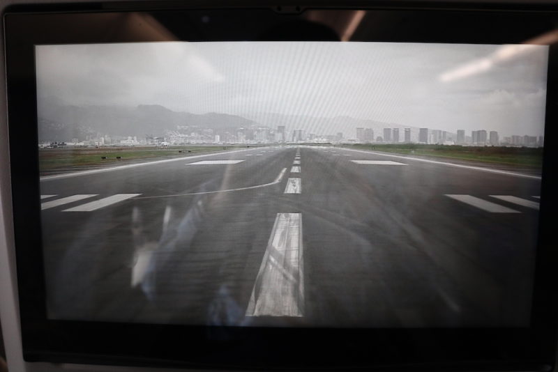 a view of a runway from a car
