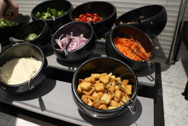 a group of bowls of food