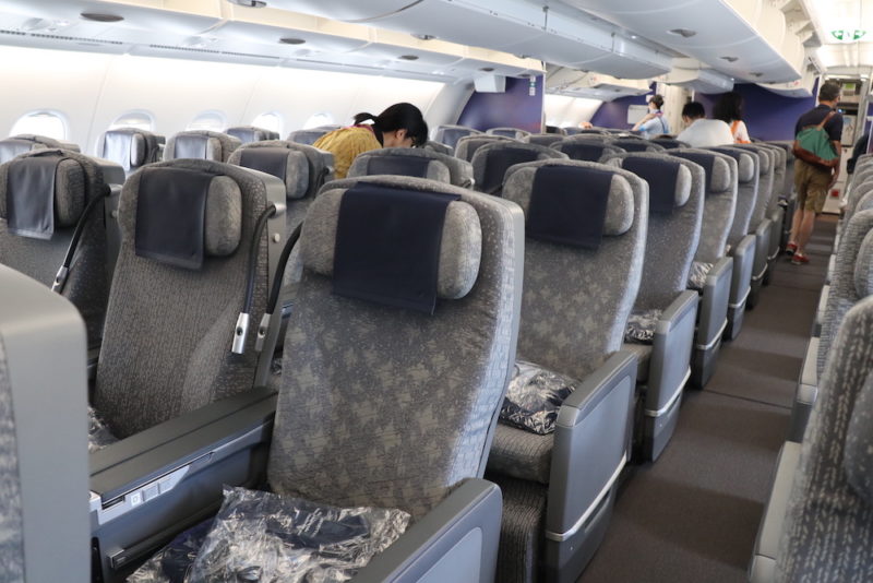 a row of seats in an airplane