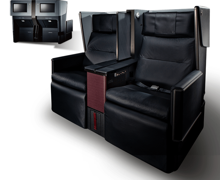 a black leather seats with a black background