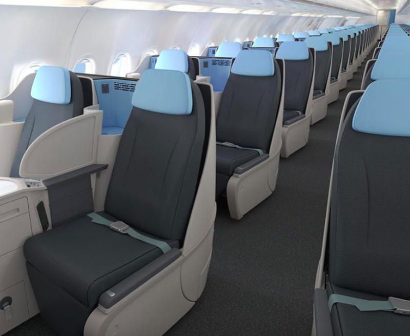 a row of seats on an airplane