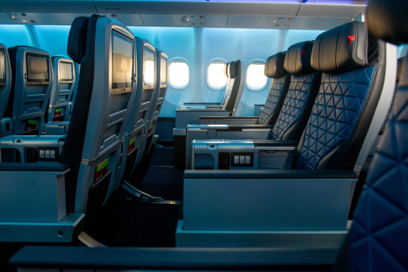 the seats in an airplane