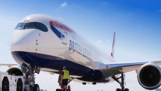 a man standing next to a large airplane
