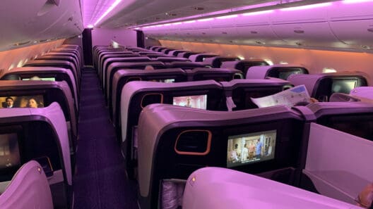 rows of seats in an airplane