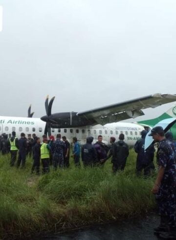 Yeti Air ATR 72 skidded off runway