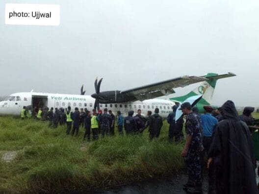 Yeti Air ATR 72 skidded off runway