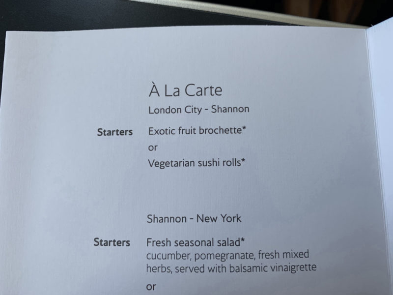 a menu of a restaurant