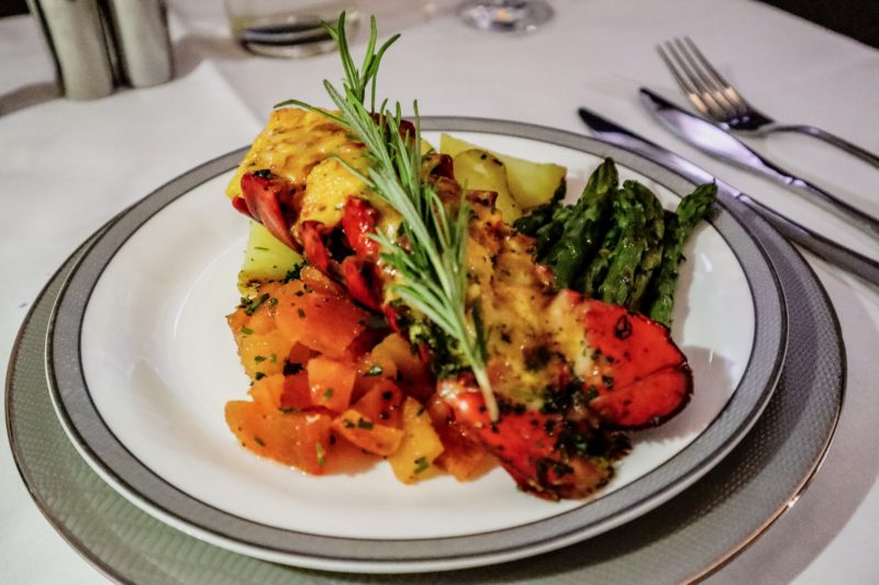 Singapore Airlines A380 First Class - Lobster Thermidor
