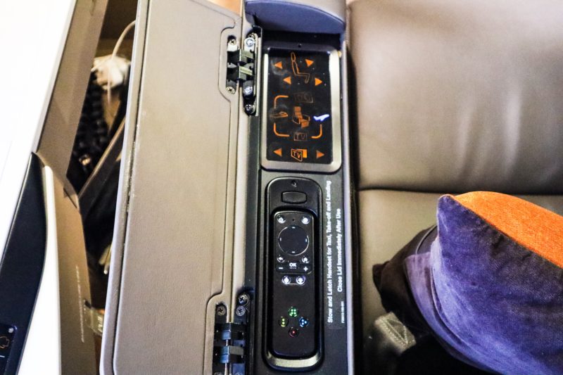 Singapore Airlines A380 First Class - Seat Controls and IFE Remote