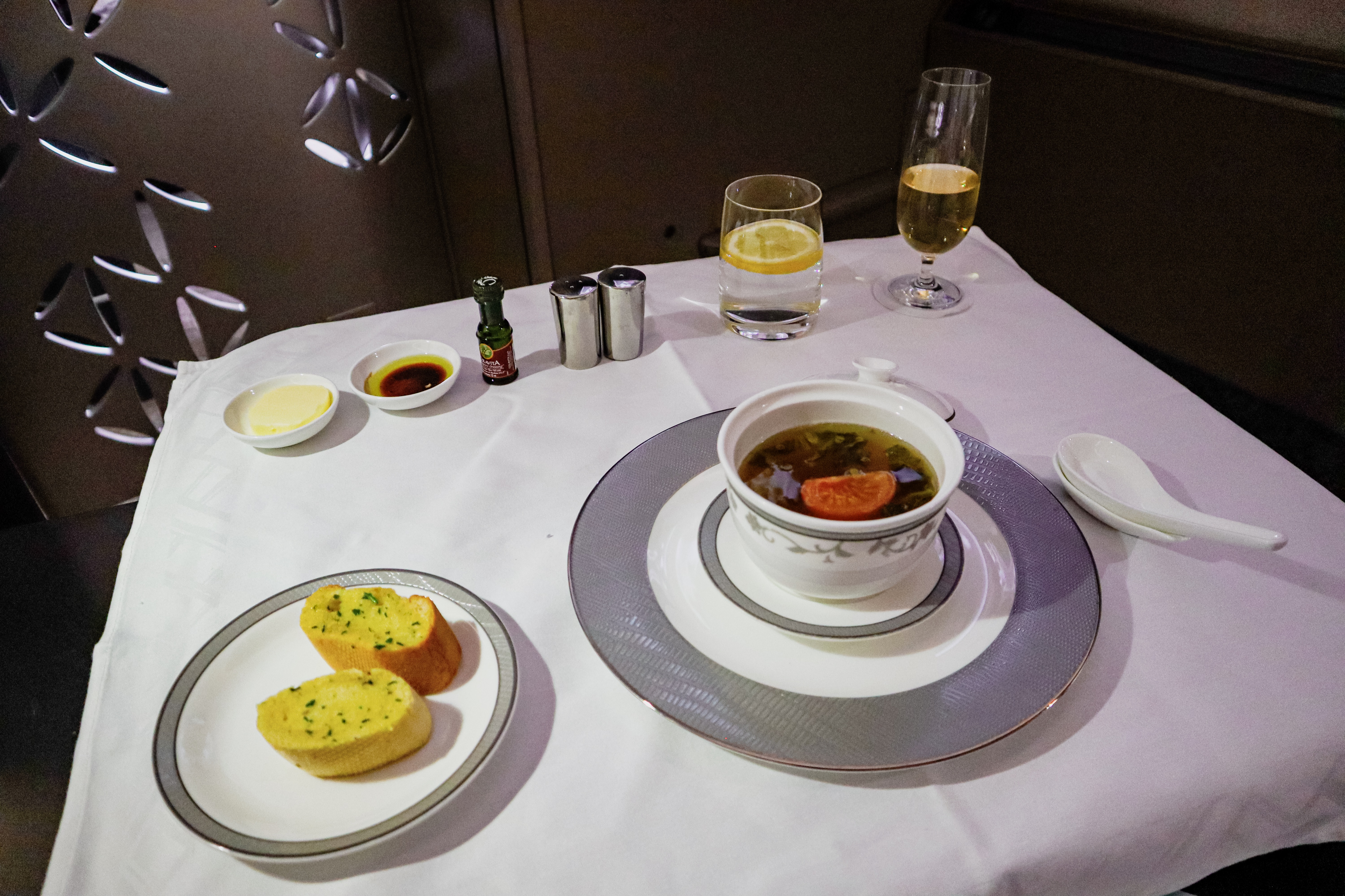 Singapore Airlines A380 First Class - Soup