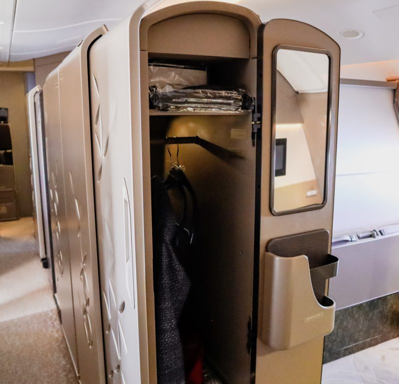 Singapore Airlines A380 First Class - Closet