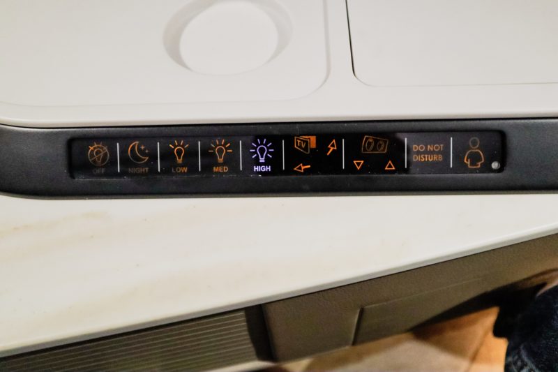 Singapore Airlines A380 First Class - Suite Controls