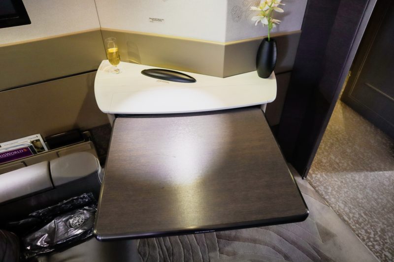 Singapore Airlines A380 First Class Suite - Dining table