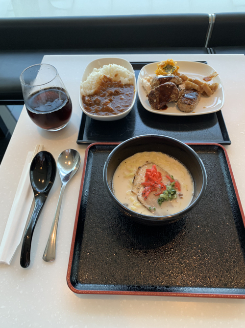 a tray with food on it