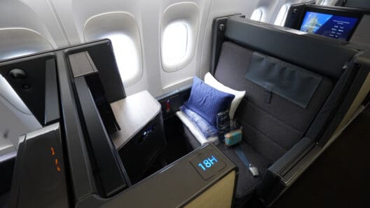 a seat in an airplane