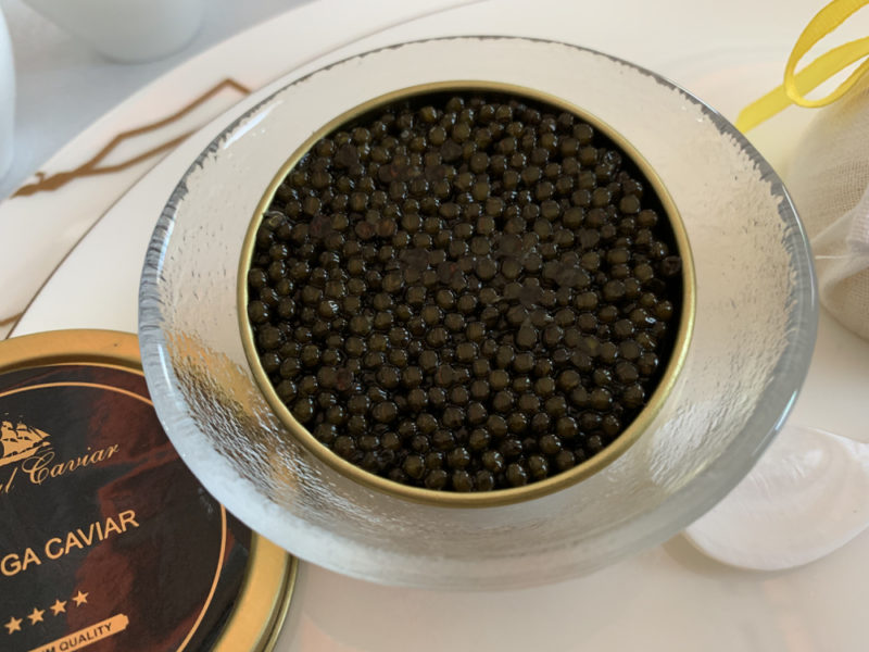 a bowl of black caviar
