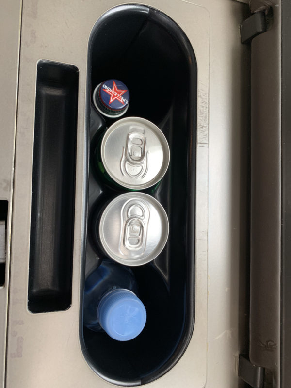 a beverage cans in a bin