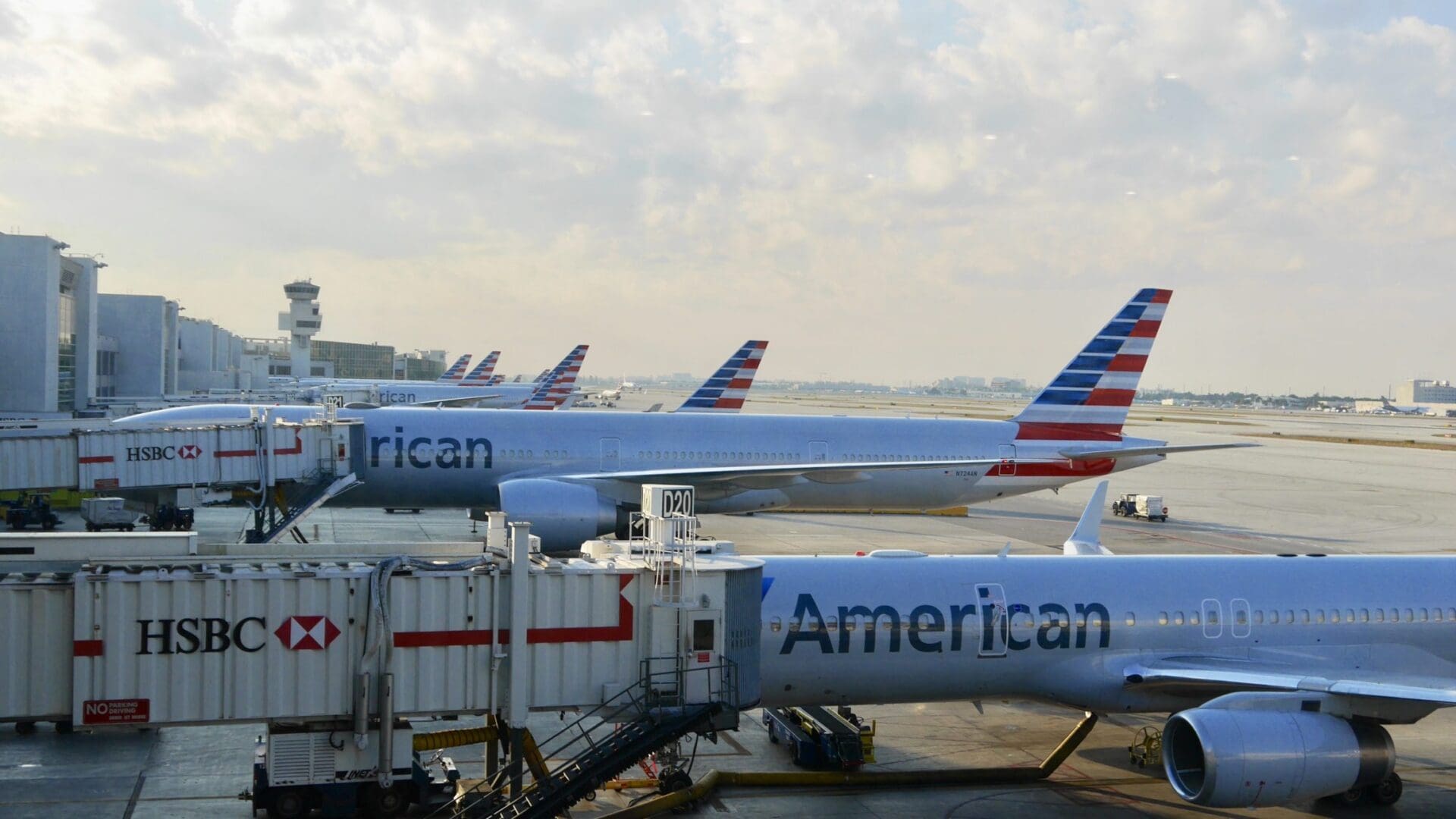 airplanes parked at an airport