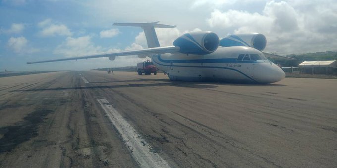 Mars Avia Antonov An-74 Performs Gear Up Landing