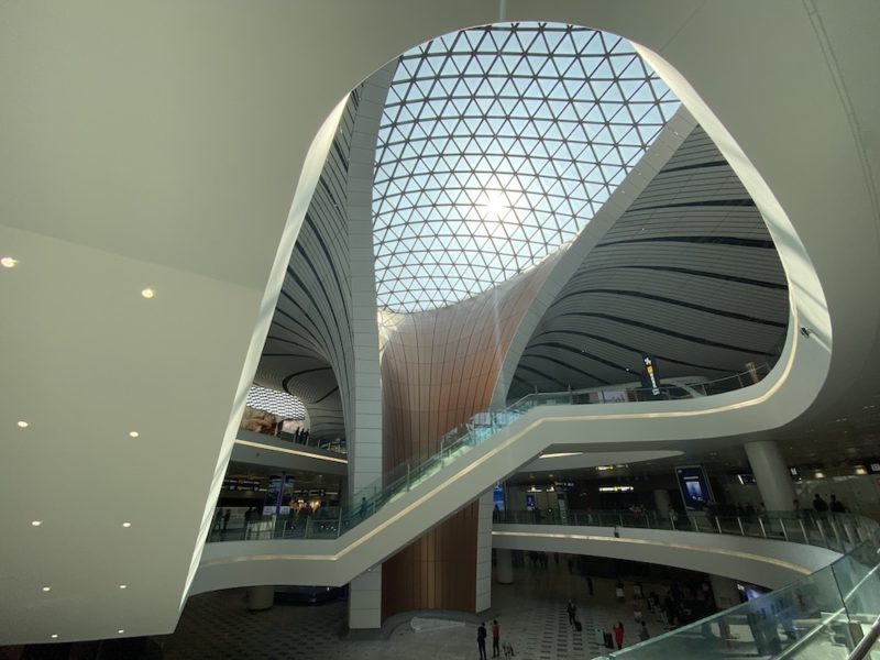 a large building with a glass roof
