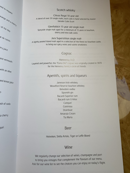 a menu on a table