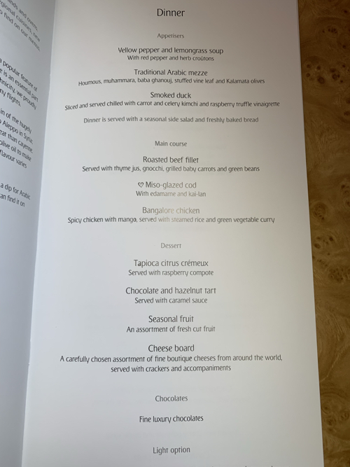 a menu on a table