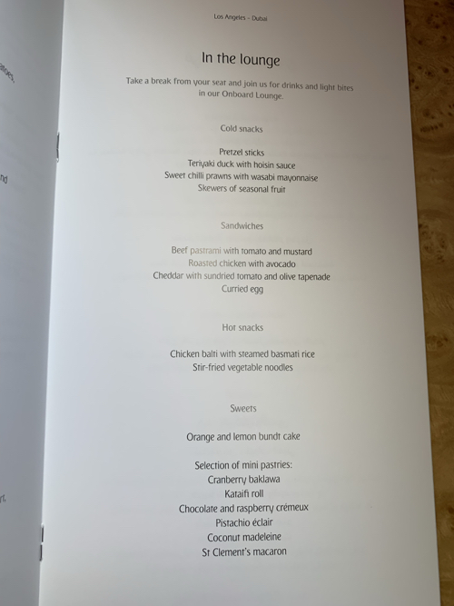 a menu on a table