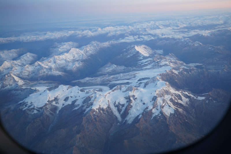 a view of a snowy mountain range