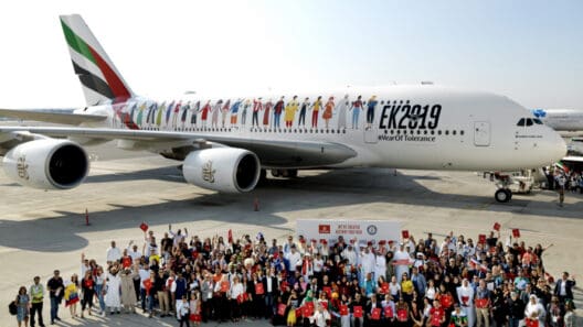 a group of people standing in front of an airplane