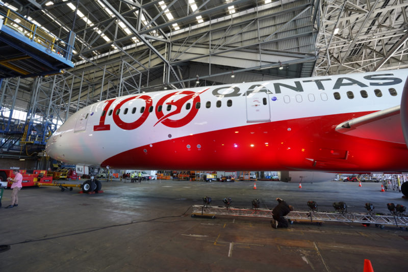 a large airplane in a hangar