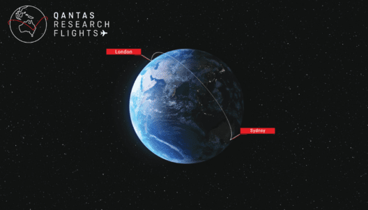 Qantas London Sydney research flight