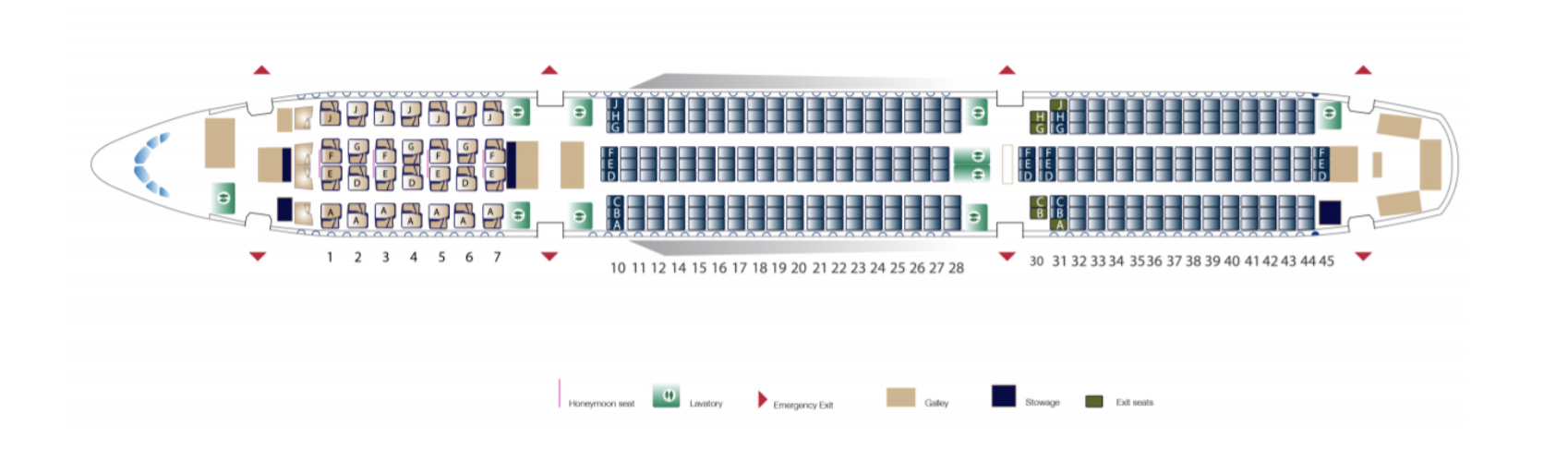 Malaysia Airlines Airbus A350-900 Cabin Configuration