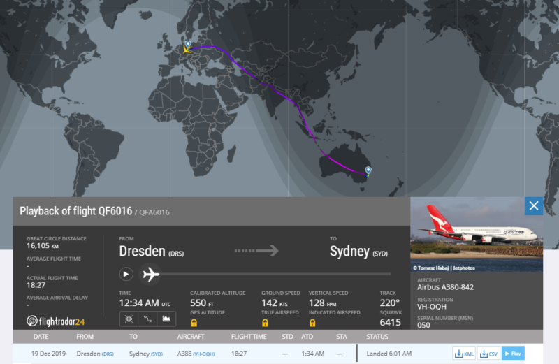 Qantas Airbus A380 Performs Record 18 Hour Flight