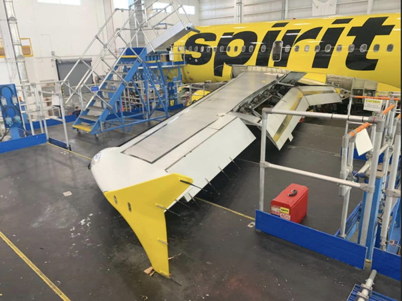 Spirit Airlines Airbus A319 Seriously Damaged During Maintenance