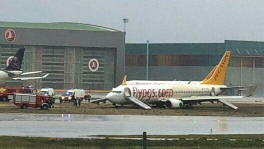 Pegasus flight skids off runway