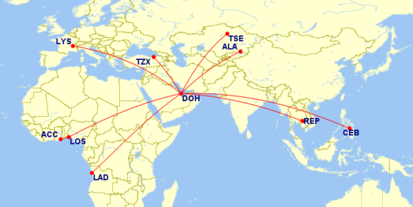 Qatar airways карта полетов