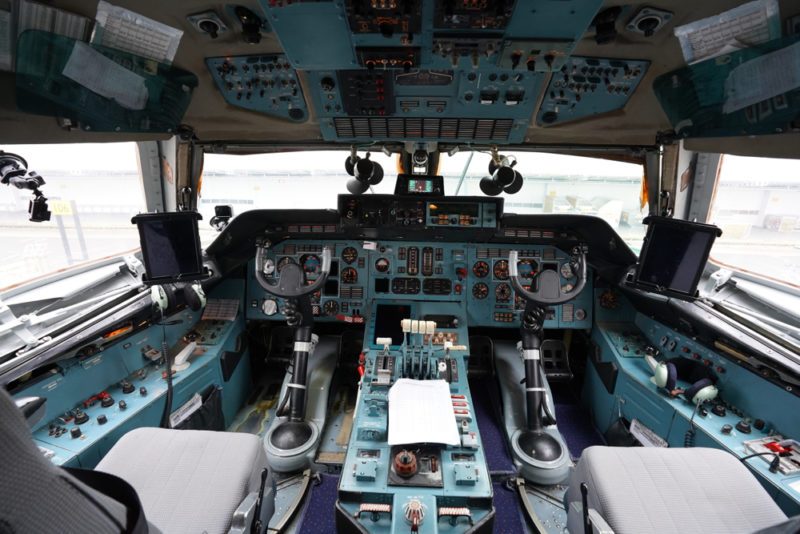 the cockpit of an airplane