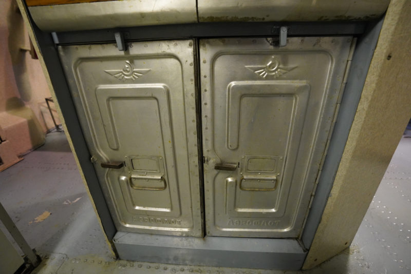 a metal doors with handles