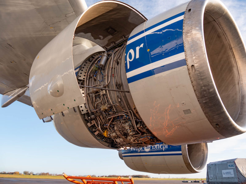 a jet engine on a runway