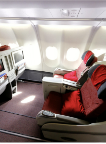 a seat in an airplane