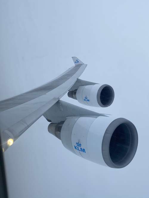 a plane wing with two engines