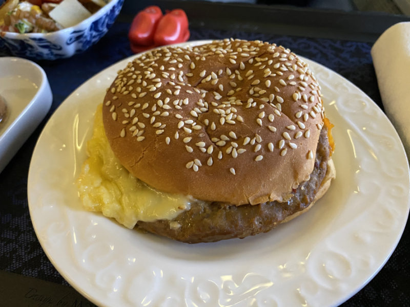 a burger on a plate