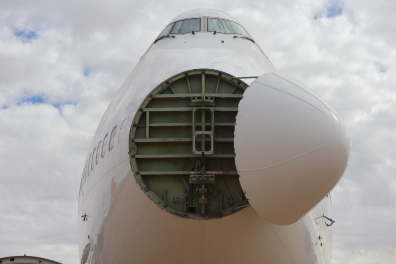 the nose of a plane