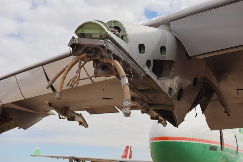 the underside of a plane