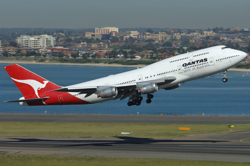 a large airplane taking off