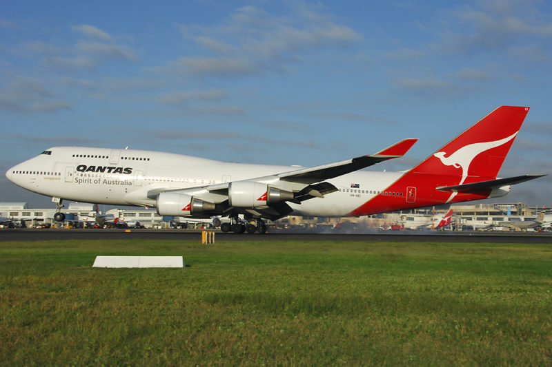 a large airplane taking off