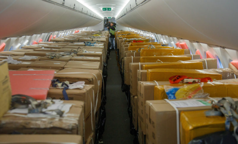 a group of boxes on a plane