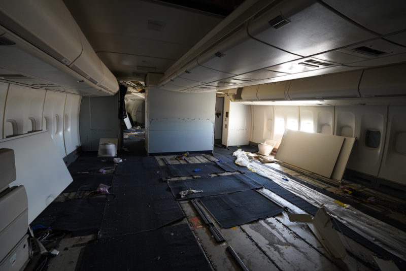 an inside of an airplane